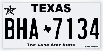 TX license plate BHA7134