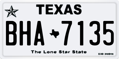 TX license plate BHA7135