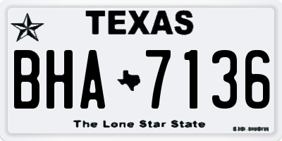 TX license plate BHA7136