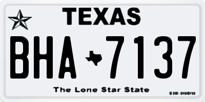 TX license plate BHA7137