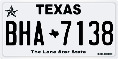 TX license plate BHA7138