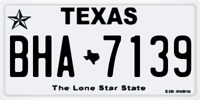 TX license plate BHA7139