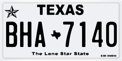 TX license plate BHA7140