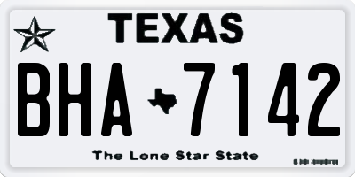 TX license plate BHA7142