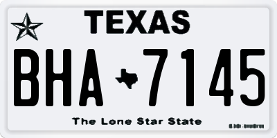 TX license plate BHA7145
