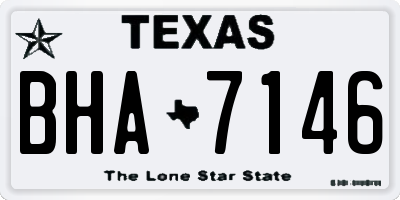 TX license plate BHA7146