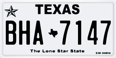 TX license plate BHA7147