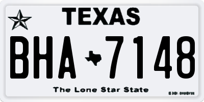 TX license plate BHA7148