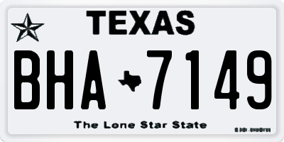 TX license plate BHA7149