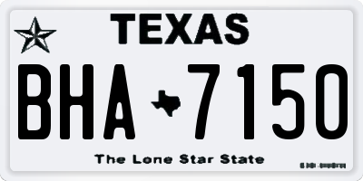 TX license plate BHA7150