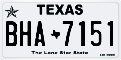 TX license plate BHA7151
