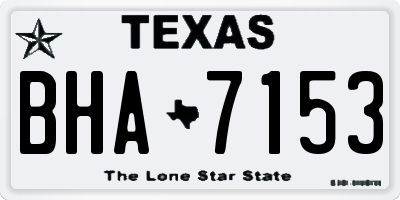 TX license plate BHA7153