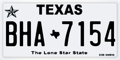 TX license plate BHA7154