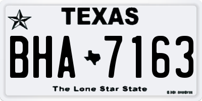 TX license plate BHA7163