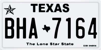 TX license plate BHA7164