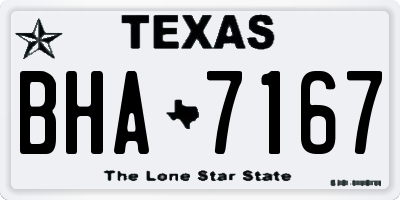 TX license plate BHA7167