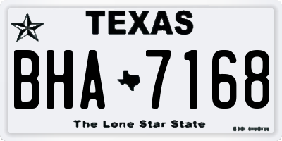 TX license plate BHA7168