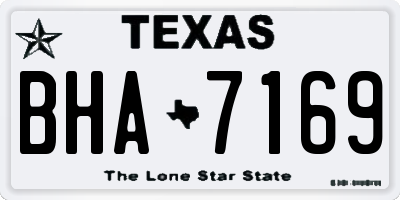 TX license plate BHA7169