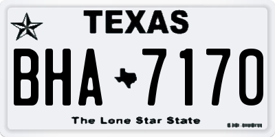 TX license plate BHA7170