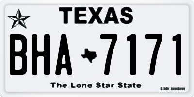 TX license plate BHA7171