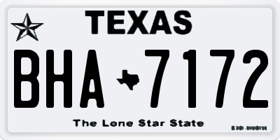 TX license plate BHA7172
