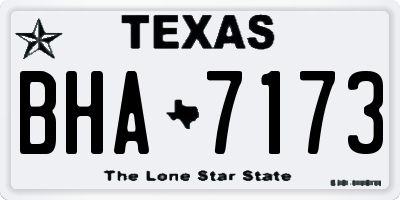 TX license plate BHA7173