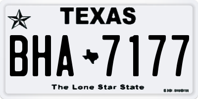 TX license plate BHA7177