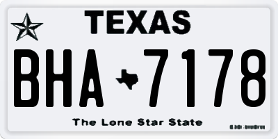 TX license plate BHA7178