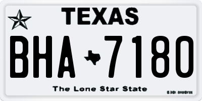 TX license plate BHA7180