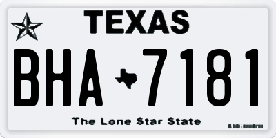 TX license plate BHA7181