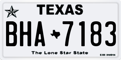 TX license plate BHA7183