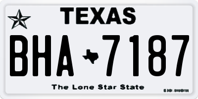 TX license plate BHA7187