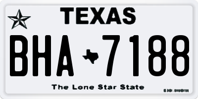 TX license plate BHA7188