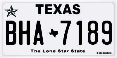 TX license plate BHA7189