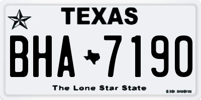 TX license plate BHA7190