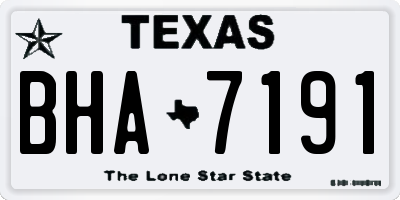 TX license plate BHA7191