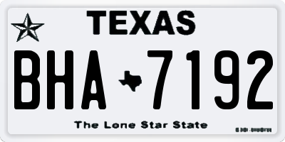 TX license plate BHA7192
