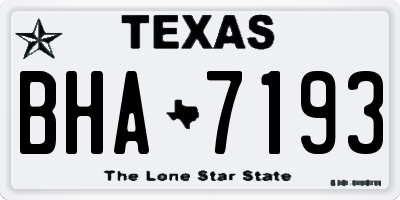 TX license plate BHA7193