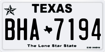 TX license plate BHA7194