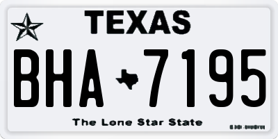 TX license plate BHA7195