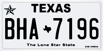 TX license plate BHA7196