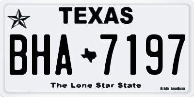 TX license plate BHA7197