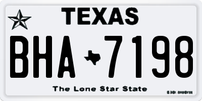 TX license plate BHA7198
