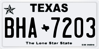 TX license plate BHA7203