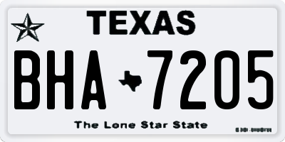 TX license plate BHA7205