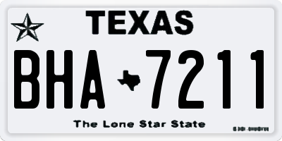 TX license plate BHA7211