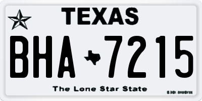 TX license plate BHA7215