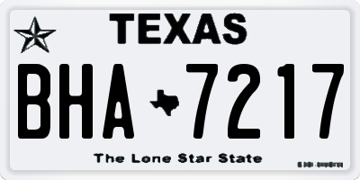 TX license plate BHA7217