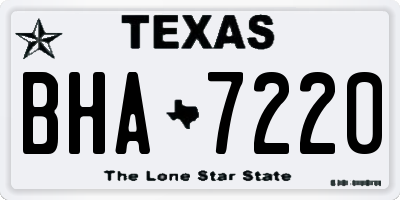 TX license plate BHA7220