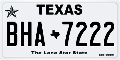 TX license plate BHA7222